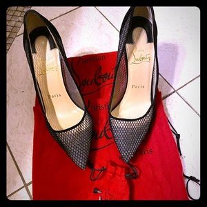 Christian Louboutin mesh black pump